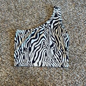 zebra one shoulder top